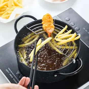 Japanese Style Deep Frying Pot With Oil Filter Holder Household Fried Chicken Pot Kitchen Utensil Cooking Tools
Japanese Style Deep Frying Pot With Oil Filter Holder Household Fried Chicken Pot Kitchen Utensil Cooking Tools