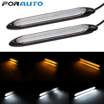 2pcs Universal Car LED Daytime Running Light Scan Waterproof Headlight Strip Sequential Flow Yellow Turn Signal White DRL Light
2pcs Universal Car LED Daytime Running Light Scan Waterproof Headlight Strip Sequential Flow Yellow Turn Signal White DRL Light