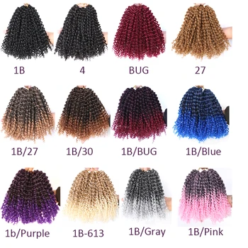 Synthetic Hair Afro Kinky Curly Crochet Hair Crochet Braids 8inch Ombre Marlybob Crochet Hair 3Pcs/Set Synthetic Hair Extensions 
Synthetic Hair Afro Kinky Curly Crochet Hair Crochet Braids 8inch Ombre Marlybob Crochet Hair 3Pcs/Set Synthetic Hair Extensions