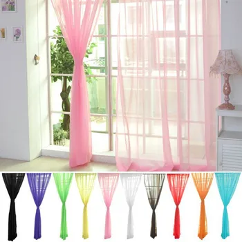 Multi-color Voile Curtain Transparent Door Curtains Window Screening Solid Door Curtains Drape Panel Sheer Tulle For Living Room
Multi-color Voile Curtain Transparent Door Curtains Window Screening Solid Door Curtains Drape Panel Sheer Tulle For Living Room
