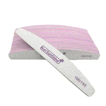 25 pièces/lot limes à ongles lavables 100/150 tampon de ponçage des ongles courbe banane Nail Art fichier manucure pédicure ongles outils Lime A Ongle(China)