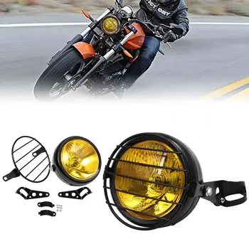 6.5" Retro Motorcycle LED Headlight Side Mount +Grill Cover for Cafe Racer Black
6.5" Retro Motorcycle LED Headlight Side Mount +Grill Cover for Cafe Racer Black