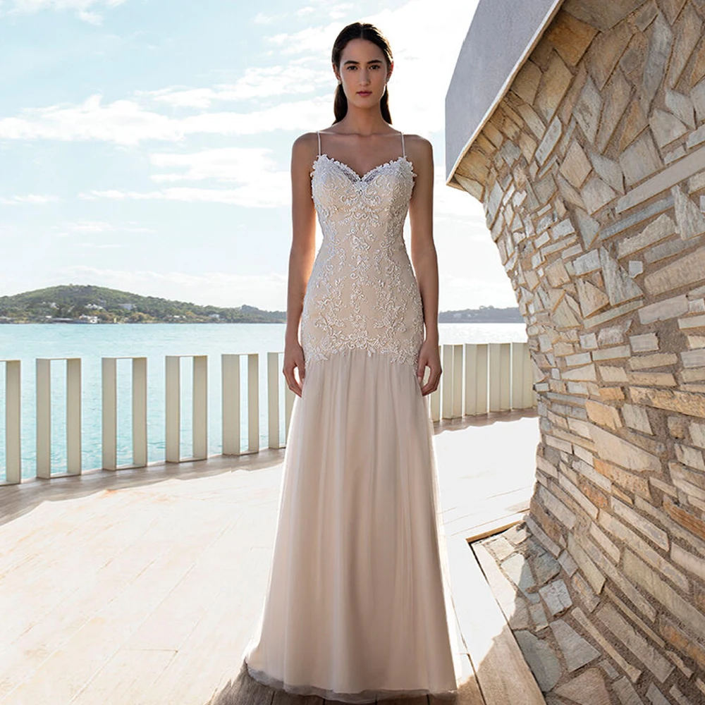 Custom Made Elegant Beach Wedding Dresses Boho Vestido De Noiva Praia Shoulder Straps Backless Appliques Bridal Gowns Trouwjurk
Custom Made Elegant Beach Wedding Dresses Boho Vestido De Noiva Praia Shoulder Straps Backless Appliques Bridal Gowns Trouwjurk