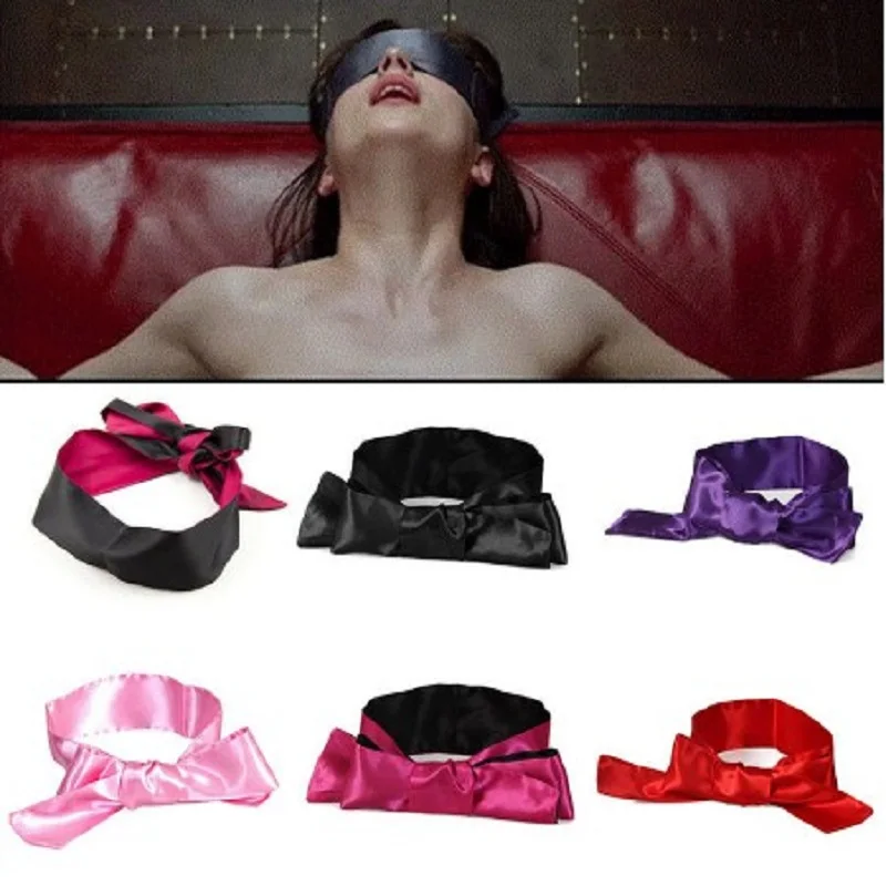 Silk Satin Eye Mask Sex Restraints Handcuffs Sexy Hot Erotic Flirt Blindfold Patch Cover Slave Accessories |