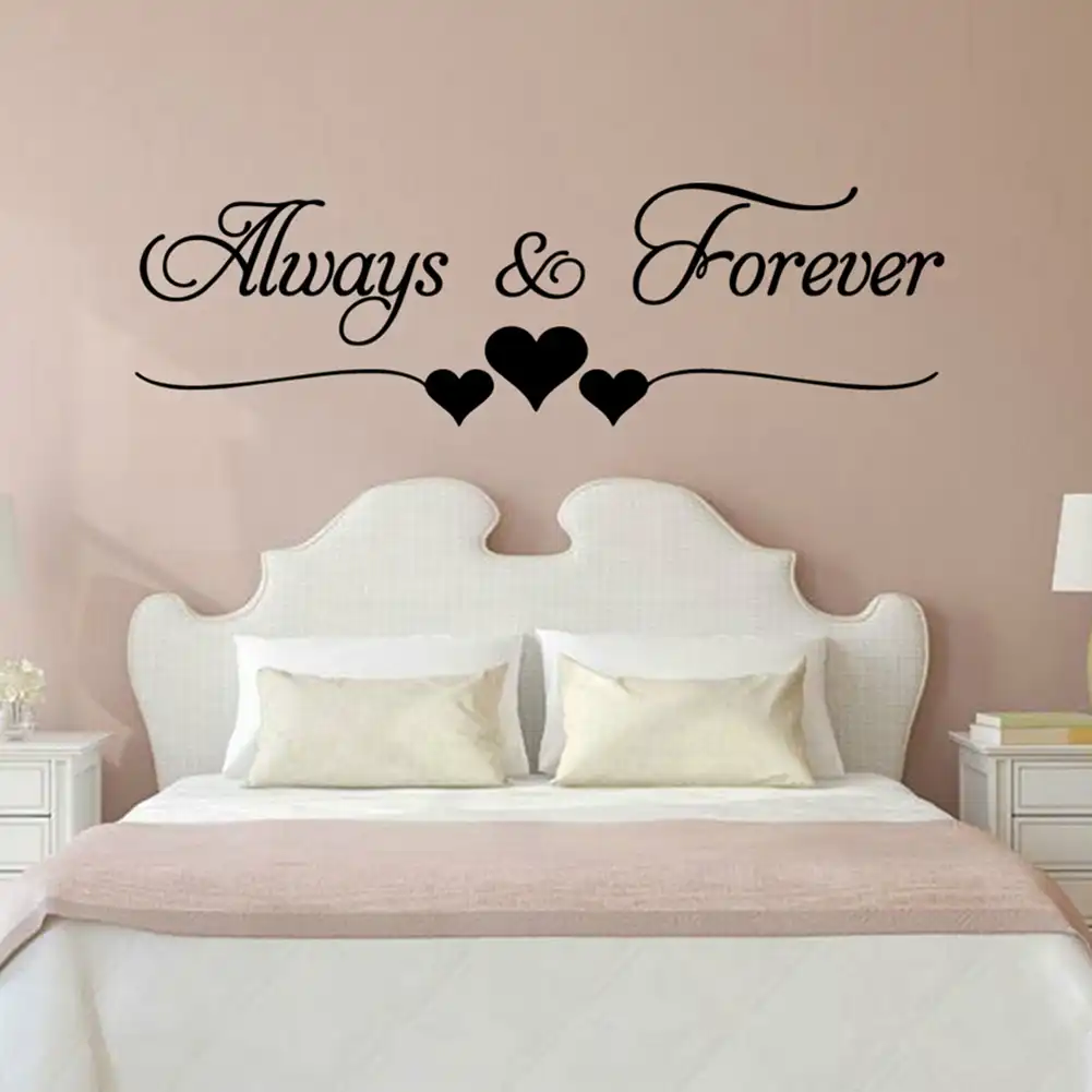 romantic always forever letter pattern wall art decal sticker