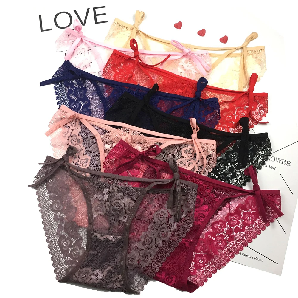 New Transparent Sexy Lace Panties Women's Breathable Comfortable Women's Underwear Lace-up Hollow Ladies Underpants
New Transparent Sexy Lace Panties Women's Breathable Comfortable Women's Underwear Lace-up Hollow Ladies Underpants