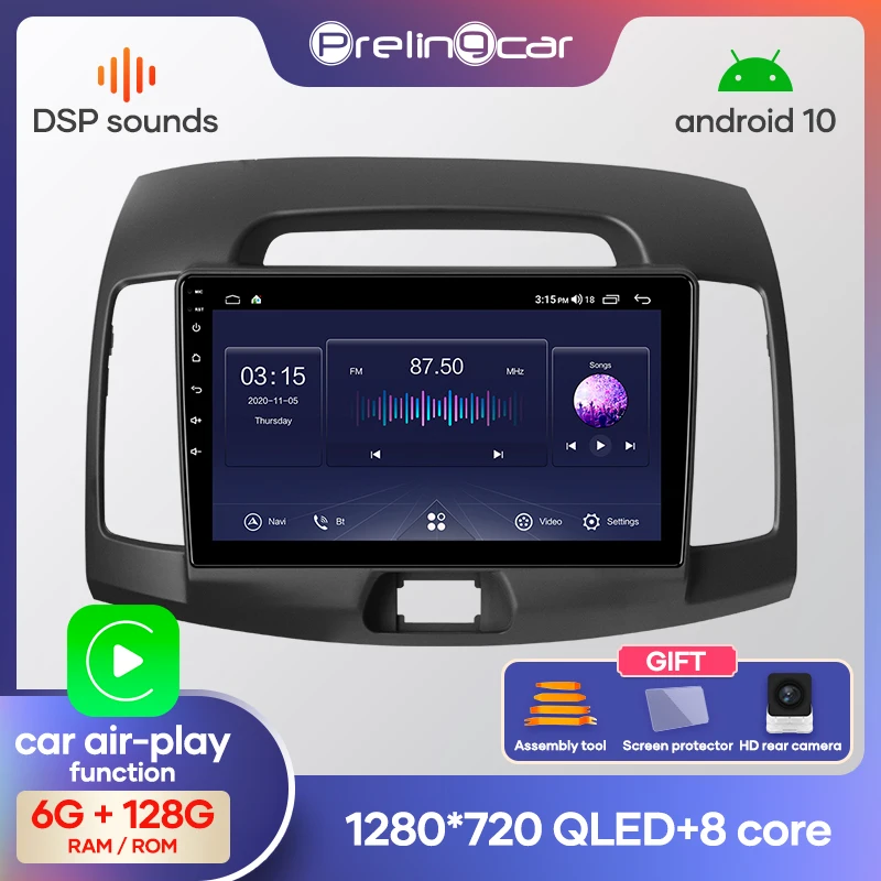 Prelingcar для HYUNDAI10.0 ELANTRA 2010 лет Android автомобильный монитор Радио Мультимедийный