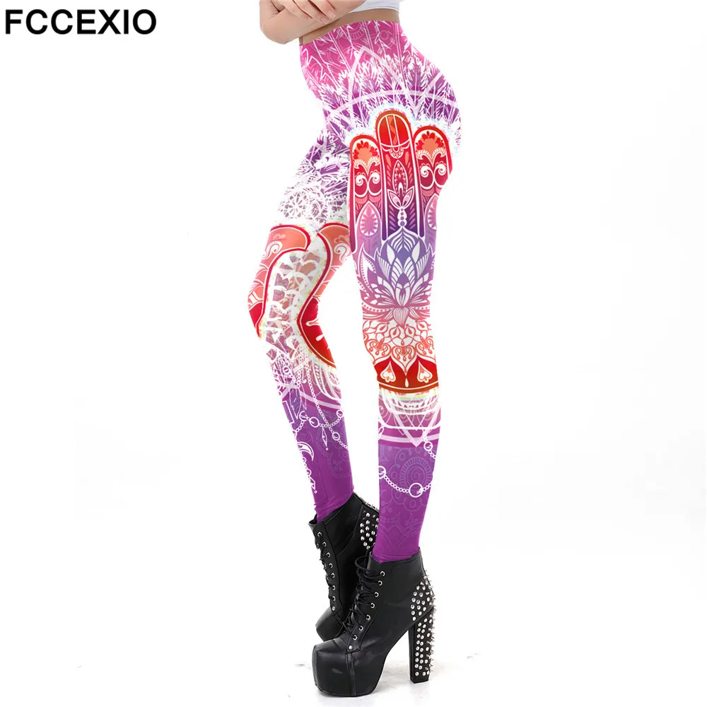 FCCEXIO Fashion Lotus Flower Printing Workout Leggings For Women Slim Mandala Hamsa Hand Printed Pants Suitable Sporting Legins
FCCEXIO Fashion Lotus Flower Printing Workout Leggings For Women Slim Mandala Hamsa Hand Printed Pants Suitable Sporting Legins