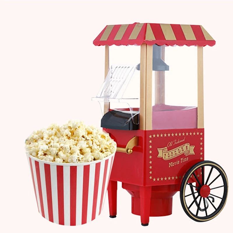 Electric Popcorn Machine Small Mini Automatic Carnival Popcorn Maker 1200W Corn Making Machine For Household DIY Corn Popper