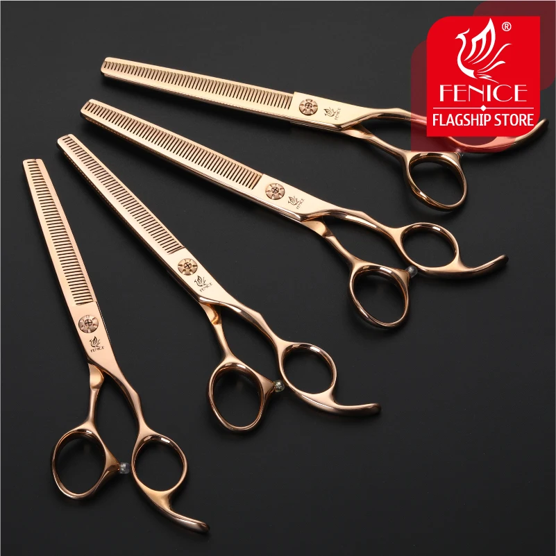 Fenice 6.5/7.0 inch Professional Thinning Scissors for Dogs Gold Traceless/V-shaped Teeth Grooming Shear JP440C
Fenice 6.5/7.0 inch Professional Thinning Scissors for Dogs Gold Traceless/V-shaped Teeth Grooming Shear JP440C