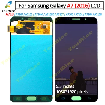 For SAMSUNG GALAXY A7 2016 A710 LCD Display Touch Screen Digitizer A710F A7100 Assembly Replacement For SAMSUNG A7 A710 LCD
For SAMSUNG GALAXY A7 2016 A710 LCD Display Touch Screen Digitizer A710F A7100 Assembly Replacement For SAMSUNG A7 A710 LCD