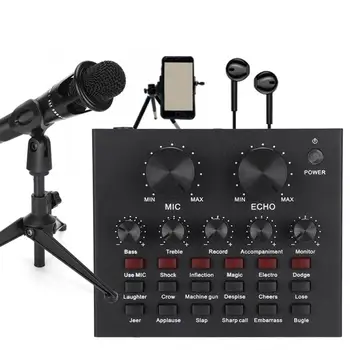 Sound Card Set Zinc Alloy Microphone Karaoke Mobile Computer Live with 12 Kinds Sound Effects
Sound Card Set Zinc Alloy Microphone Karaoke Mobile Computer Live with 12 Kinds Sound Effects