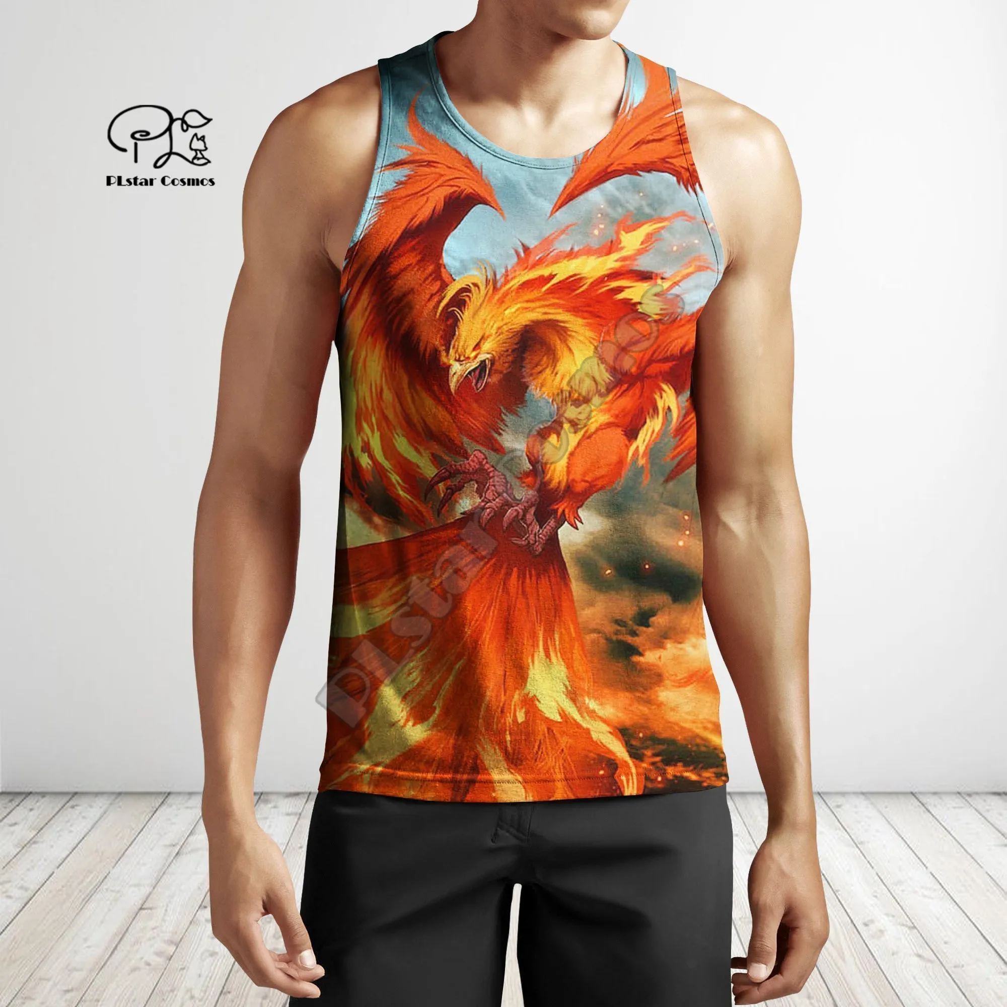 

PLstar Cosmos Phoenix Tattoo Summer Tank Top Fashion For Men And Women Casual 3D All Over Printed Colorful Beach Vest A28