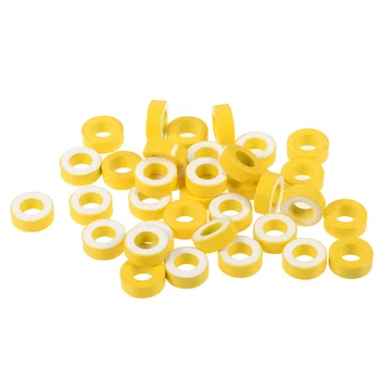 

uxcell 35pcs 8.2 x 15.5 x 6.2mm Ferrite Ring Iron Powder Toroid Cores Yellow White