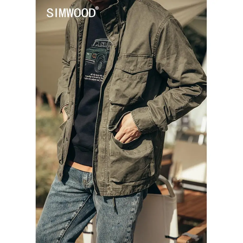 Мужская куртка-карго SIMWOOD куртка с карманами в стиле милитари верхняя одежда