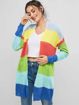 ZAFUL Open Front Color Block Stripes Cardigan Patchwork Striped Women Collarless Pockets Long Sweaters Cardigans Autumn 2019 New
ZAFUL Open Front Color Block Stripes Cardigan Patchwork Striped Women Collarless Pockets Long Sweaters Cardigans Autumn 2019 New