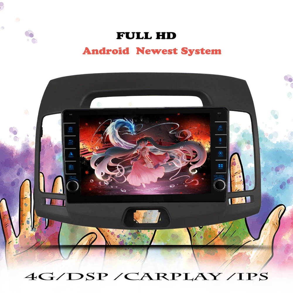 Автомагнитола для Hyundai Elantra стерео-система на Android 10 0 с GPS видеоплеером 4 HD 2006 2007