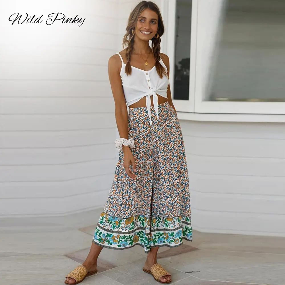 WildPinky Boho Style Summer Women Floral Print High Waist Long Wide Leg Pants Loose Maxi Trousers Lady Streetwear Casual Pants
WildPinky Boho Style Summer Women Floral Print High Waist Long Wide Leg Pants Loose Maxi Trousers Lady Streetwear Casual Pants