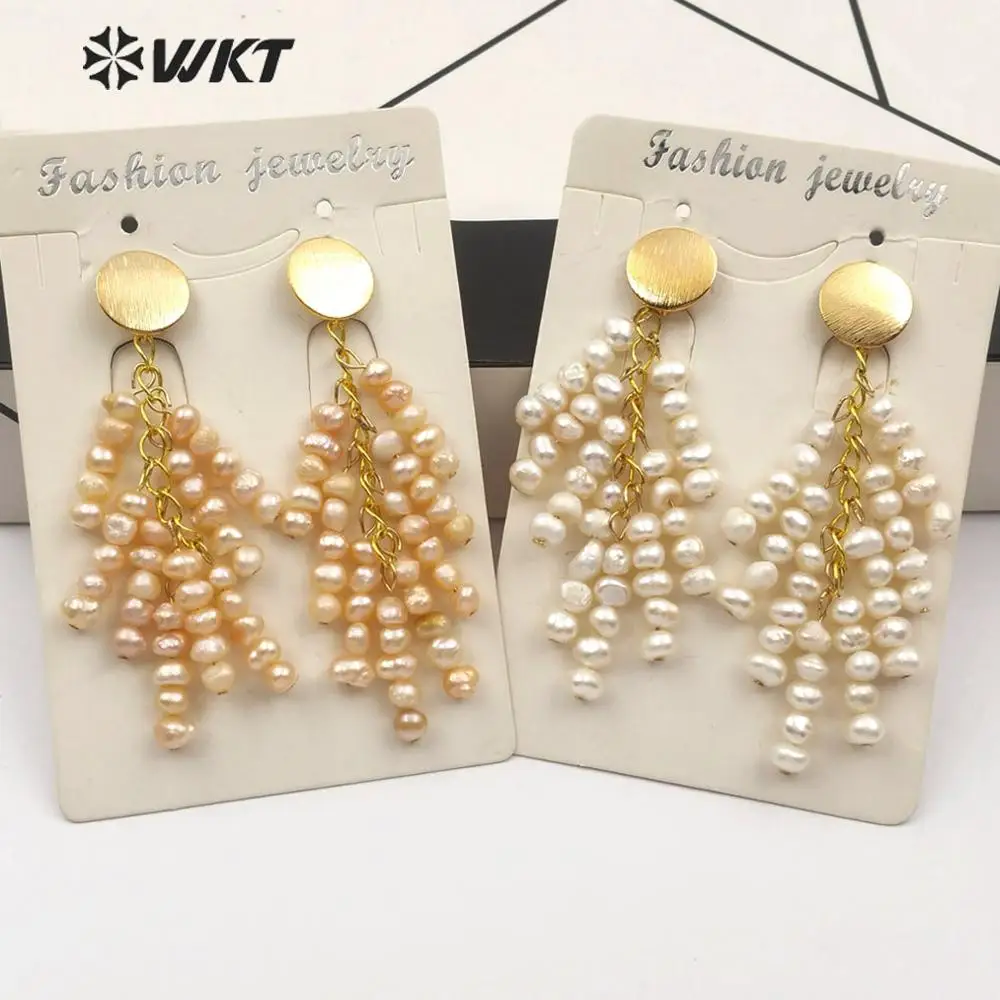 WT-E553 Natural Freshwater Pearl Earring Mini Pearl String Yellow& White Pearl Plant Shape Rocking Earrings For Woman Jewelry
WT-E553 Natural Freshwater Pearl Earring Mini Pearl String Yellow& White Pearl Plant Shape Rocking Earrings For Woman Jewelry