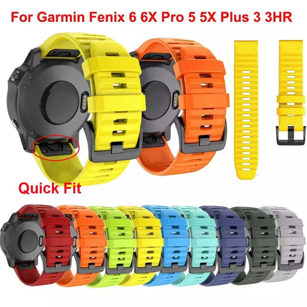 20/22/26mm Silicone Watchband Wriststrap strap for Garmin Fenix 6X 6 6S Pro 5X 5 5S Plus 3 3HR Easy Fit Quick Release wirstband
20/22/26mm Silicone Watchband Wriststrap strap for Garmin Fenix 6X 6 6S Pro 5X 5 5S Plus 3 3HR Easy Fit Quick Release wirstband