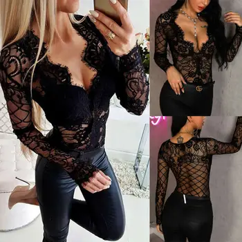 Brand Gothic Women Sexy Lace Bodysuits Romper Ladies Transparent Solid Black Jumpsuit Bodycon Leotard Top Ladies Romper
Brand Gothic Women Sexy Lace Bodysuits Romper Ladies Transparent Solid Black Jumpsuit Bodycon Leotard Top Ladies Romper
