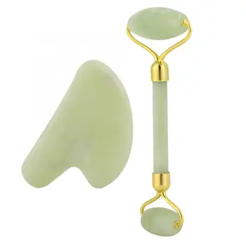 Green Jade Roller Massager Double Head Scrapping Tool Body Neck Release Muscles Relax Massager GuaSha Roller Plate Set
Green Jade Roller Massager Double Head Scrapping Tool Body Neck Release Muscles Relax Massager GuaSha Roller Plate Set