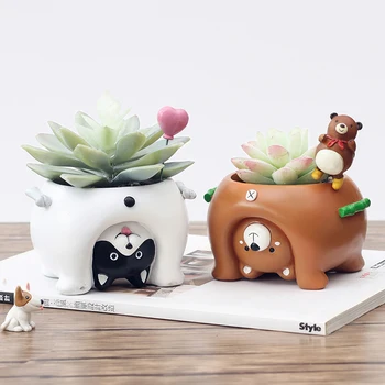 Warm-Room Dog Cat Cartoon Animal Resin Flower Pot Gardening Creative Desktop Potted Succulent Flower Pot Small Flower Pot
Warm-Room Dog Cat Cartoon Animal Resin Flower Pot Gardening Creative Desktop Potted Succulent Flower Pot Small Flower Pot