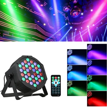 36 LEDs RGB Mini Stage Light Home Party Lighting Fixture with IR Remote Control Supported Sound Activated/Auto-running/DMX512
36 LEDs RGB Mini Stage Light Home Party Lighting Fixture with IR Remote Control Supported Sound Activated/Auto-running/DMX512