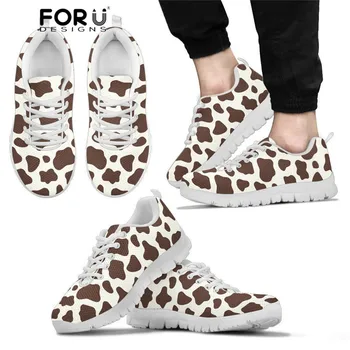 FORUDESIGNS Brown and White Cow Print Fashion Running Sneakers Ladies Outdoor Walking Platform Shoes Girls Lace-Up Comfort Flat
FORUDESIGNS Brown and White Cow Print Fashion Running Sneakers Ladies Outdoor Walking Platform Shoes Girls Lace-Up Comfort Flat
