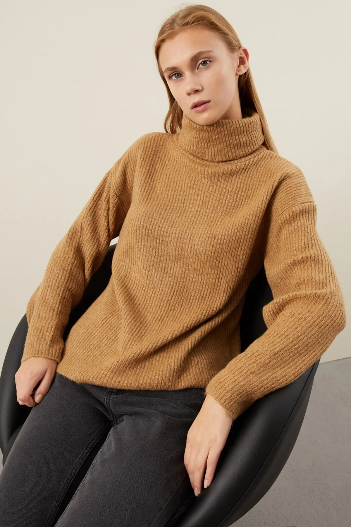 

Winter Oversize Turtleneck Sweaters Onesize Casual Wear Keeps Warm Wool And Cotton Blend Sweaters