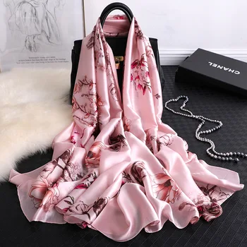 2020 Fashion Women Scarf Summer Silk Scarves Hijabs Pink Floral Print Shawls and Wraps Ladies Pashmina Bandana Foulard Soie
2020 Fashion Women Scarf Summer Silk Scarves Hijabs Pink Floral Print Shawls and Wraps Ladies Pashmina Bandana Foulard Soie