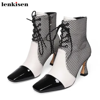 Lenkisen new design mixed colors genuine leather boots square toe lace up winter beauty lady modern fashion zip ankle boots L2f6
Lenkisen new design mixed colors genuine leather boots square toe lace up winter beauty lady modern fashion zip ankle boots L2f6