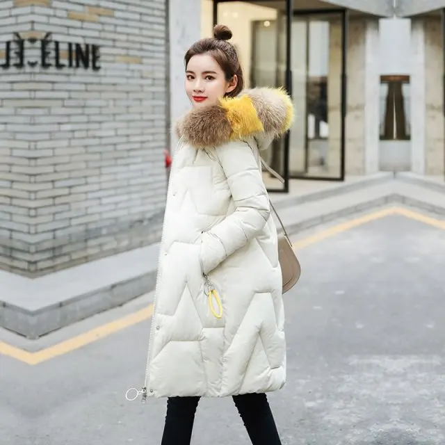 2019 Photo Shoot 806-Slim Fit Mid-length Large Fur Collar down Jacket Cotton-padded Clothes
2019 Photo Shoot 806-Slim Fit Mid-length Large Fur Collar down Jacket Cotton-padded Clothes