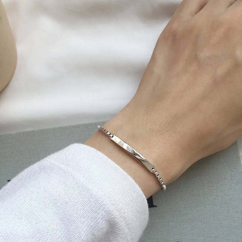Silvology 925 Sterling Silver Strip Bracelet Box Chain Minimalist Elegant Temperament Bracelets for Women Fashion Jewelry Gift
Silvology 925 Sterling Silver Strip Bracelet Box Chain Minimalist Elegant Temperament Bracelets for Women Fashion Jewelry Gift