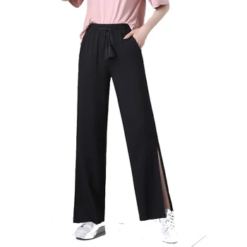 Make spot chun xia, thin tall waist drape chiffon wide-legged pants female with open fork straight canister
Make spot chun xia, thin tall waist drape chiffon wide-legged pants female with open fork straight canister