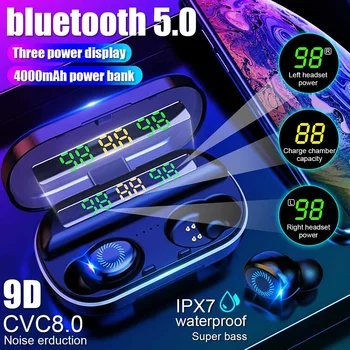 4000mAh Three LED Power Digital Display TWS Earphones bluetooth 5.0 Touch Control 9D HIFI Stereo Wireless Earbuds Headset
4000mAh Three LED Power Digital Display TWS Earphones bluetooth 5.0 Touch Control 9D HIFI Stereo Wireless Earbuds Headset