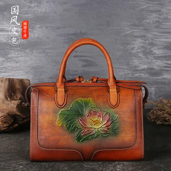 Women's handbag leather aliexpress retro women's fashion first layer leather shoulder bag customization
Women's handbag leather aliexpress retro women's fashion first layer leather shoulder bag customization