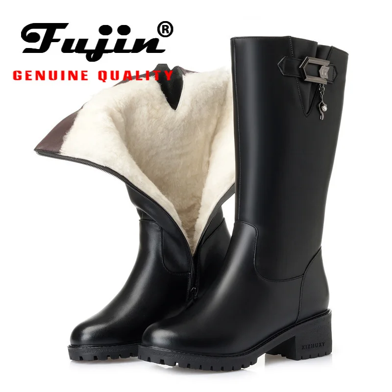 Fujin Genuine Leather Wool Women Snow Boots Warm Fur Warm Shoes Plush Med Calf Boots Platform for Fashion Women Winter Boots
Fujin Genuine Leather Wool Women Snow Boots Warm Fur Warm Shoes Plush Med Calf Boots Platform for Fashion Women Winter Boots