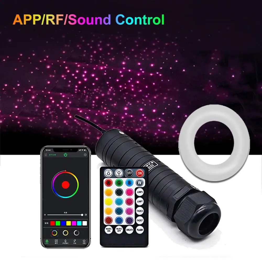 Car Roof Star Lights DC12V 6W RGB LED Plastic Fiber Optic Light RF Remote Control 2M 0.75mm 100 ~ 200pcs Optical fiber Lighting
Car Roof Star Lights DC12V 6W RGB LED Plastic Fiber Optic Light RF Remote Control 2M 0.75mm 100 ~ 200pcs Optical fiber Lighting