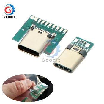 USB 3.1 Type C Connector 24 Pins Male Female Socket receptacle adapter to solder wire & cable 24P PCB Board support Module
USB 3.1 Type C Connector 24 Pins Male Female Socket receptacle adapter to solder wire & cable 24P PCB Board support Module