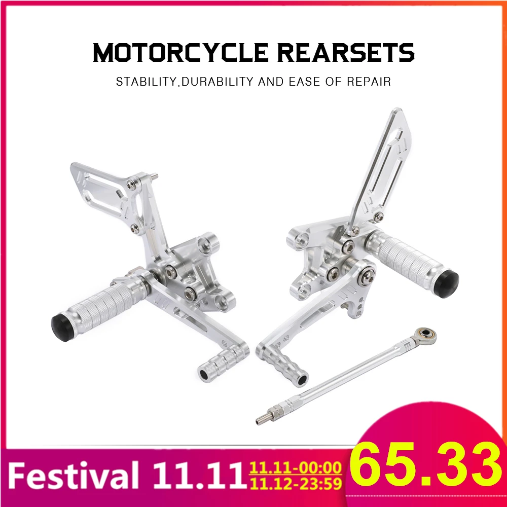 CNC Motorcycle Footrest Footpegs Foot Peg Pedal Rearset Silver Style For Suzuki SV650 SV650S GSXR600 GSXR750 GSX1000 K1 D40
CNC Motorcycle Footrest Footpegs Foot Peg Pedal Rearset Silver Style For Suzuki SV650 SV650S GSXR600 GSXR750 GSX1000 K1 D40