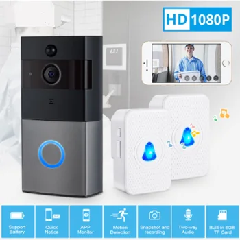 Wireless WiFi HD 1080P Video Doorbell Home Security PIR Motion Detection Remote Intercom 6 LED APP Message Push Door bell
Wireless WiFi HD 1080P Video Doorbell Home Security PIR Motion Detection Remote Intercom 6 LED APP Message Push Door bell