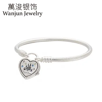 Wanjun Jewelry 100%925 Sterling Charm Bangles Castle Lock Snake Bones Chain Gave GIRL'S of Gift
Wanjun Jewelry 100%925 Sterling Charm Bangles Castle Lock Snake Bones Chain Gave GIRL'S of Gift