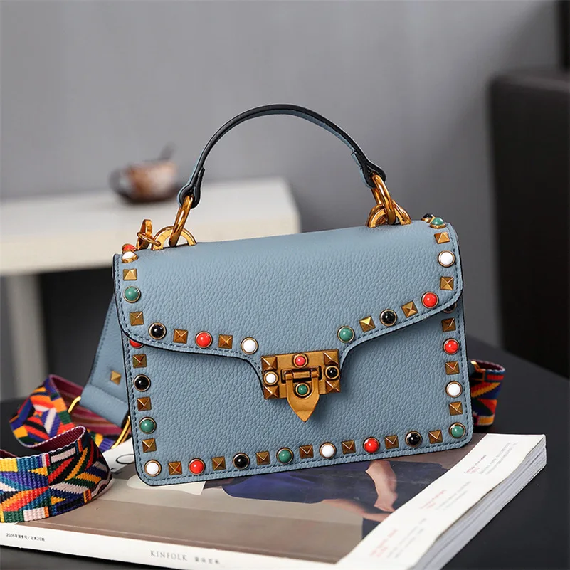 Korean-style New Style Rivet Bag Cool GIRL'S Fashion Ribbon Handbag Embossed Leather Genuine Leather Big Brand Shoulder Square S
Korean-style New Style Rivet Bag Cool GIRL'S Fashion Ribbon Handbag Embossed Leather Genuine Leather Big Brand Shoulder Square S