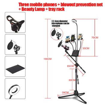 Selfie Ring Light with Tripod Stand and 3 Phone Holder LED Circle Lights for Live Streaming Photography Video SP99
Selfie Ring Light with Tripod Stand and 3 Phone Holder LED Circle Lights for Live Streaming Photography Video SP99