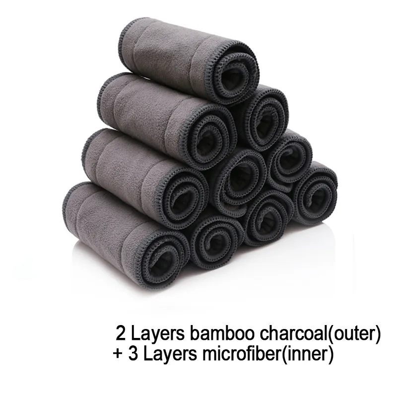Free Shipping Charcoal Bamboo inserts with line 25pcs 5 Layers(3+2) with sewn Reusable Baby Cloth Diaper pads Nappy Insert
Free Shipping Charcoal Bamboo inserts with line 25pcs 5 Layers(3+2) with sewn Reusable Baby Cloth Diaper pads Nappy Insert