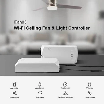 LED Wi-Fi Ceiling Fan And Light Controller Support a 433mhz RF Remote Control by App ewelink compatible with Google Home Alexa
LED Wi-Fi Ceiling Fan And Light Controller Support a 433mhz RF Remote Control by App ewelink compatible with Google Home Alexa