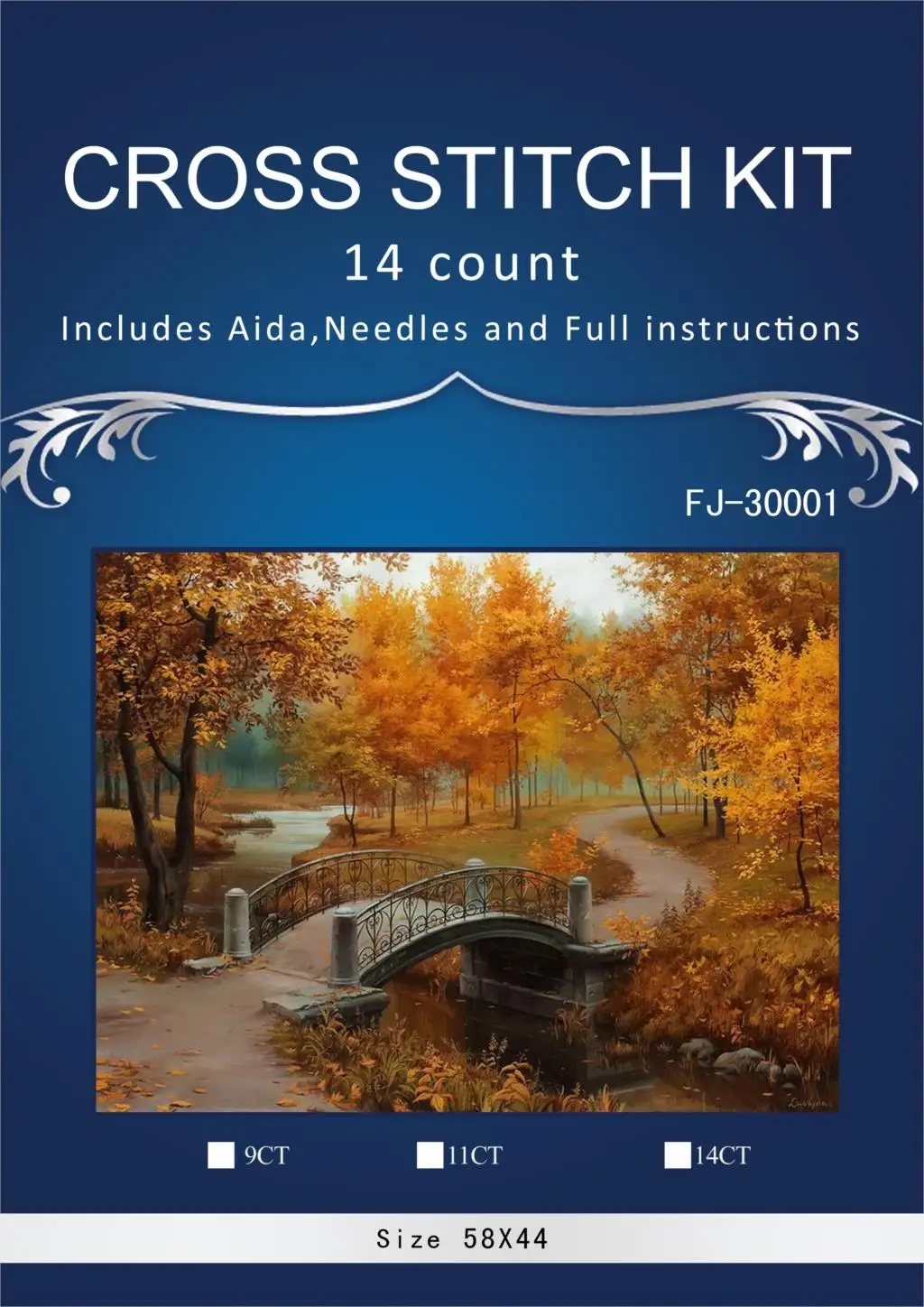 new Embroidery Counted Cross Stitch Kits Needlework - Crafts 14 ct DMC DIY Arts Handmade Decor -Gold autumn | Дом и сад