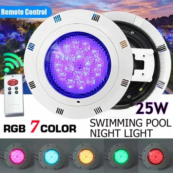 25W RGB Led Swimming Pool Light w Remote Control IP68 Waterproof AC12V RGB Outdoor Underwater Submersible Light Pond Piscina Luz