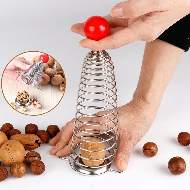 Spring Nut Sheller Walnut Opening Tools Creative Kitchen Accessories Stainless Steel Nut Cracker Portable Home Use Tools
Spring Nut Sheller Walnut Opening Tools Creative Kitchen Accessories Stainless Steel Nut Cracker Portable Home Use Tools